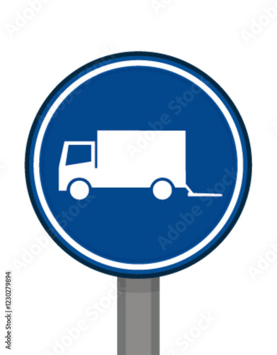 Port obligatoire rond bleu camion livraison
