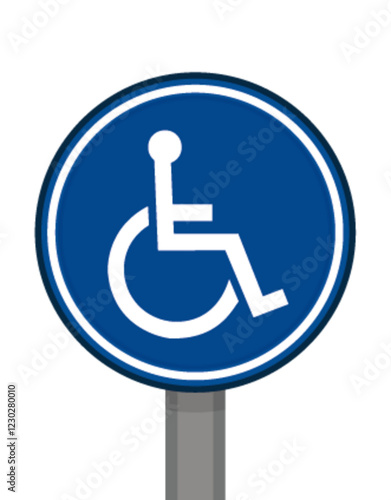 Port obligatoire rond bleu place handicap