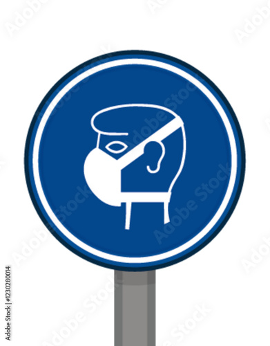 Port obligatoire rond bleu masque respiratoire chirurgicale