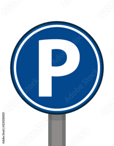 Parking obligatoire rond bleu parking