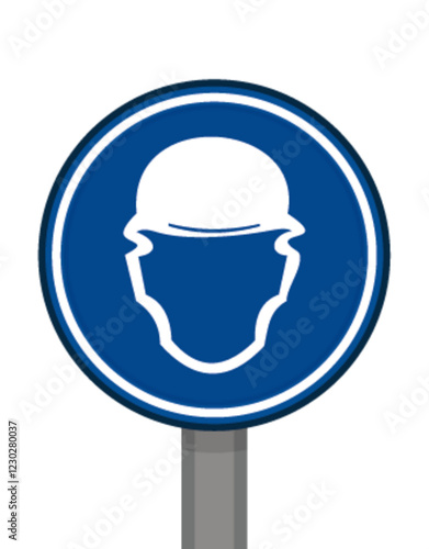 Port obligatoire rond bleu protection casque