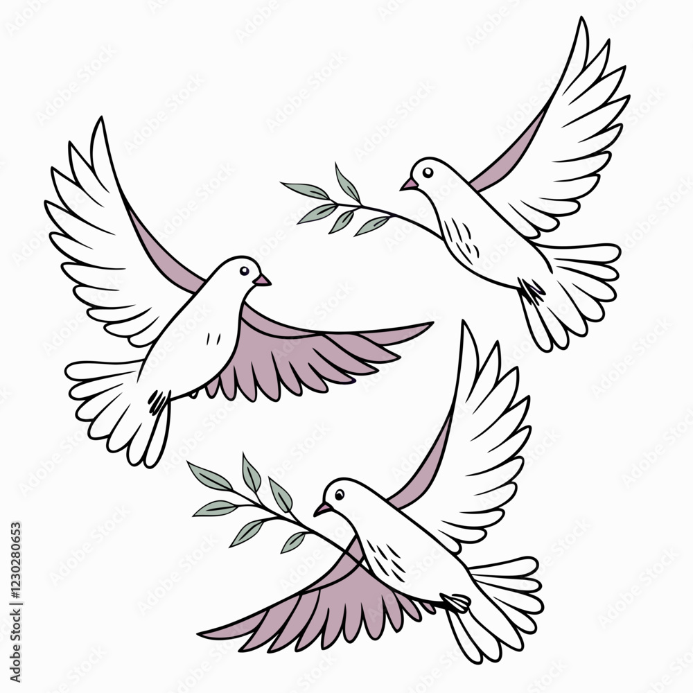 Obraz premium dove of peace vector