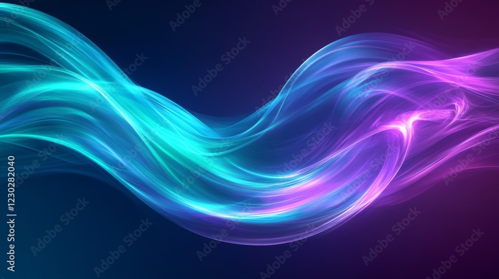 Fototapeta premium Abstract Glowing Wave Background with Blue and Purple Gradient