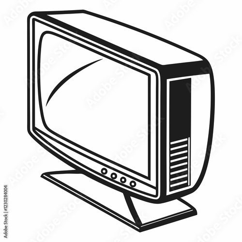 Tv vector silhouette black design white background