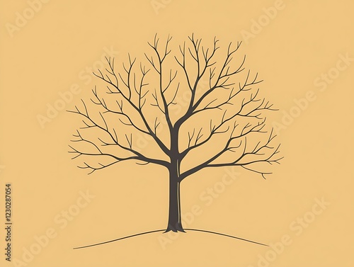 Simple and Clean Line Art Tree Design photo