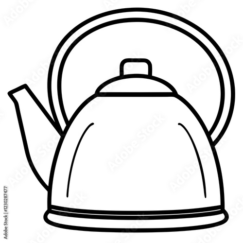 Vintage Tea Kettle Line Art Vector