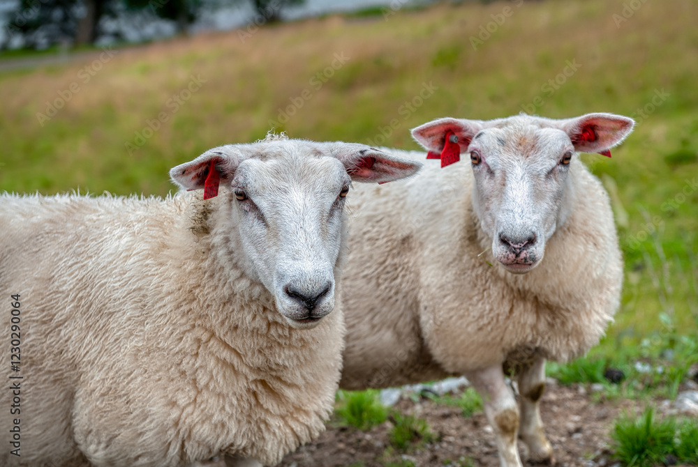 Sheep grazing on Norwegian land, Stad Sheep grazing on Norwegian land, Stad