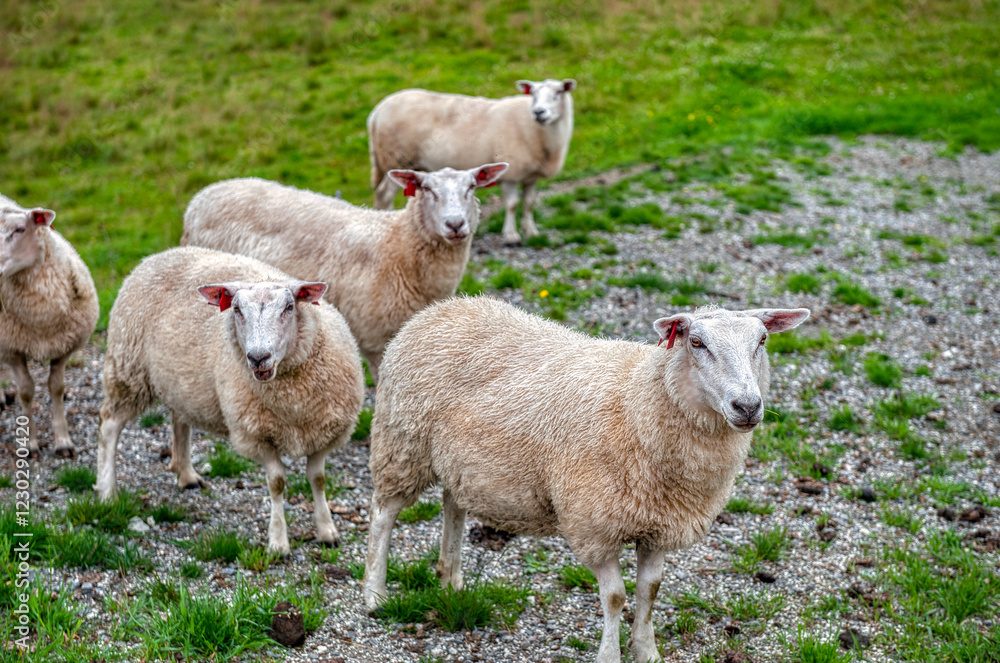 Sheep grazing on Norwegian land, Stad Sheep grazing on Norwegian land, Stad