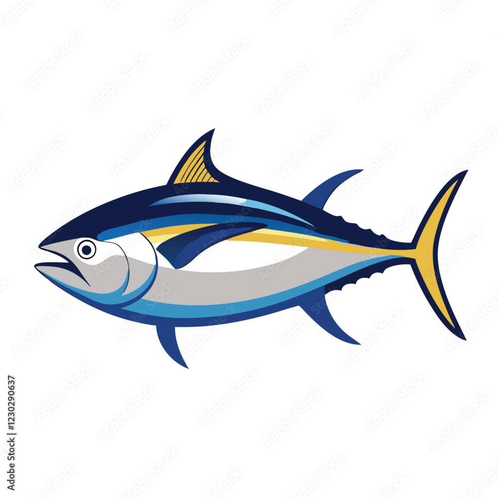 Fototapeta premium vector 3d tuna fish water on a white background