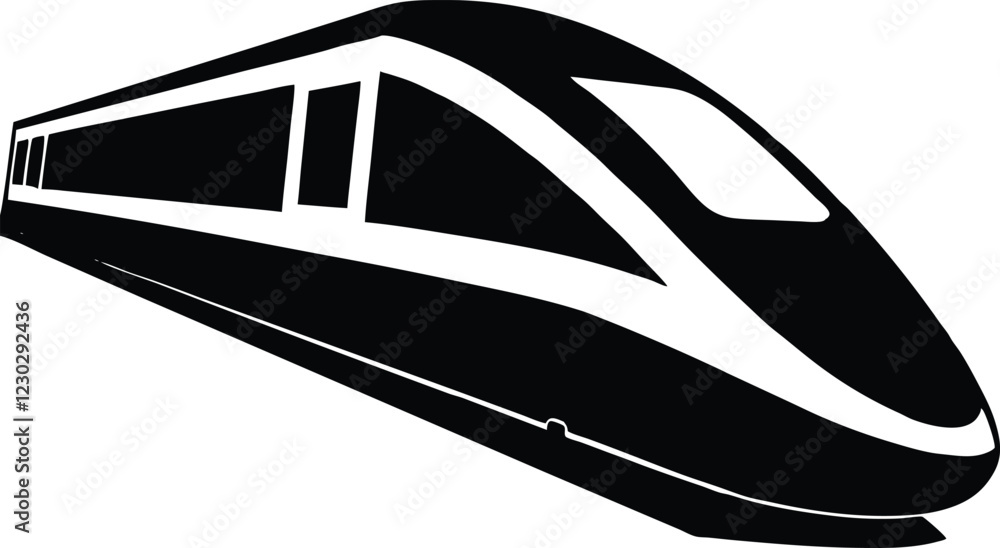 High speed train silhouette,High-speed train flat vector illustration High speed train silhouette,High-speed train flat vector illustration