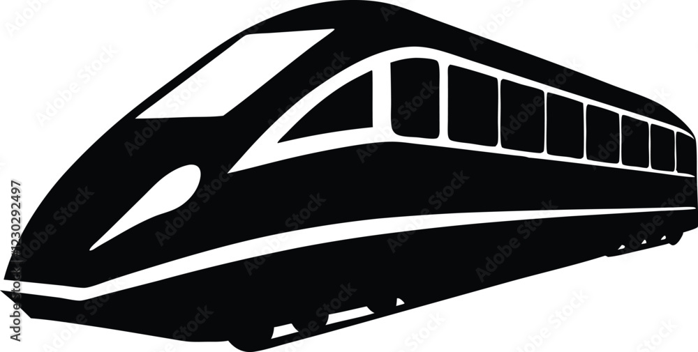 High speed train silhouette,High-speed train flat vector illustration High speed train silhouette,High-speed train flat vector illustration