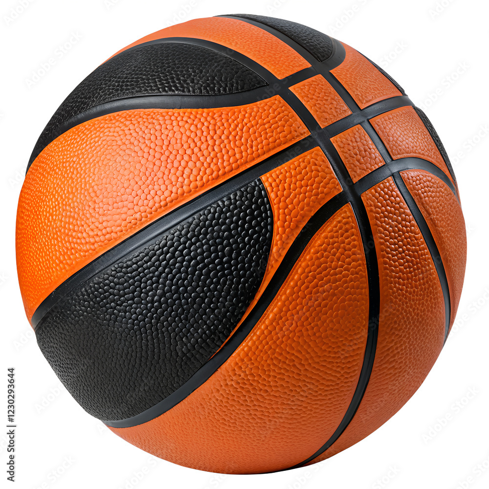 Fototapeta premium Orange and black basketball isolated on transparent background