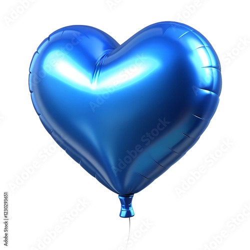 png love or heart shape of Foil blue balloon isolated on transparent background. Generative AI.