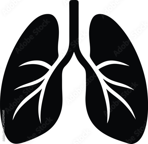 Human lungs silhouette,Human lungs vector icon,Human lungs symbol