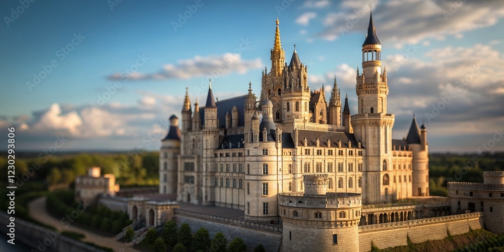 Obraz premium Majestic Montferrand Chateau: Panoramic View with High Depth of Field