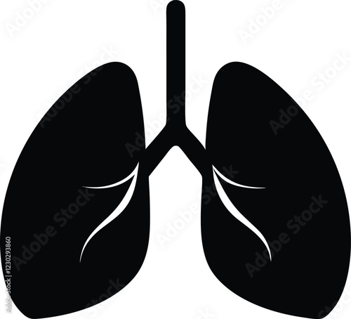 Human lungs silhouette,Human lungs vector icon,Human lungs symbol