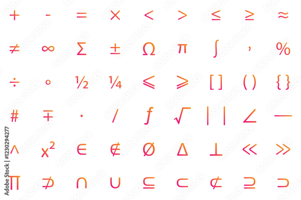 Mathematics Gradient icon set, vector illustrator
Mathematics Gradient icon set, vector illustrator
