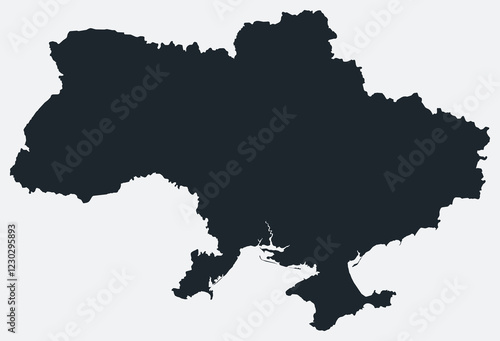 Ukraine map. Just a simple border map. Shape of the country. Flat blank Ukraine outline. Vector boundary illustration.