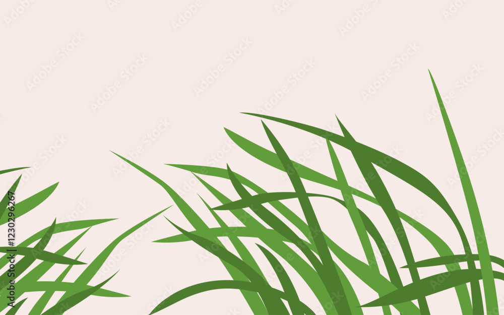 Obraz premium Green grass silhouette in vector.