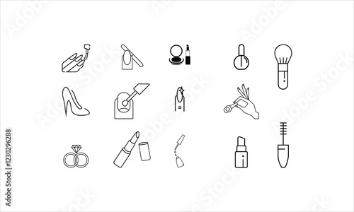 Nail logo  icons design concept for beauty with creative element style