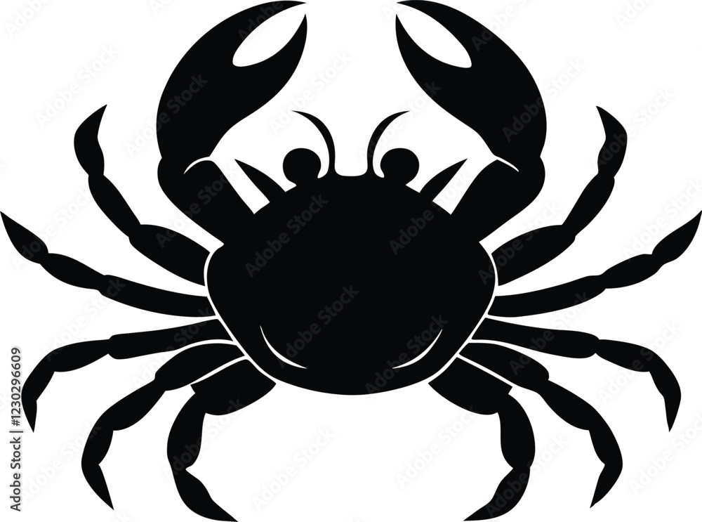 Sea crab silhouette,crab flat vector icon,crab illustration Sea crab silhouette,crab flat vector icon,crab illustration