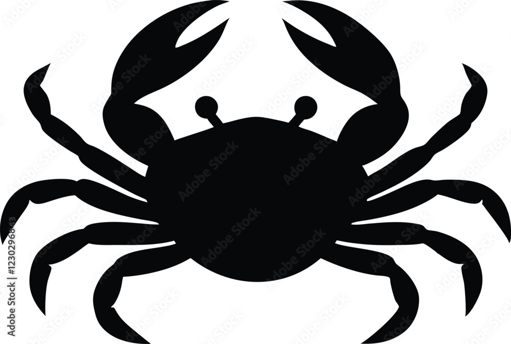 Sea crab silhouette,crab flat vector icon,crab illustration Sea crab silhouette,crab flat vector icon,crab illustration