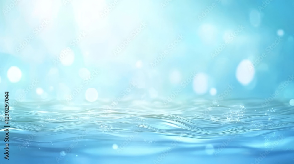 Refreshing deep blue water background with sparkling bubbles, ideal for relaxing and inspiring projects