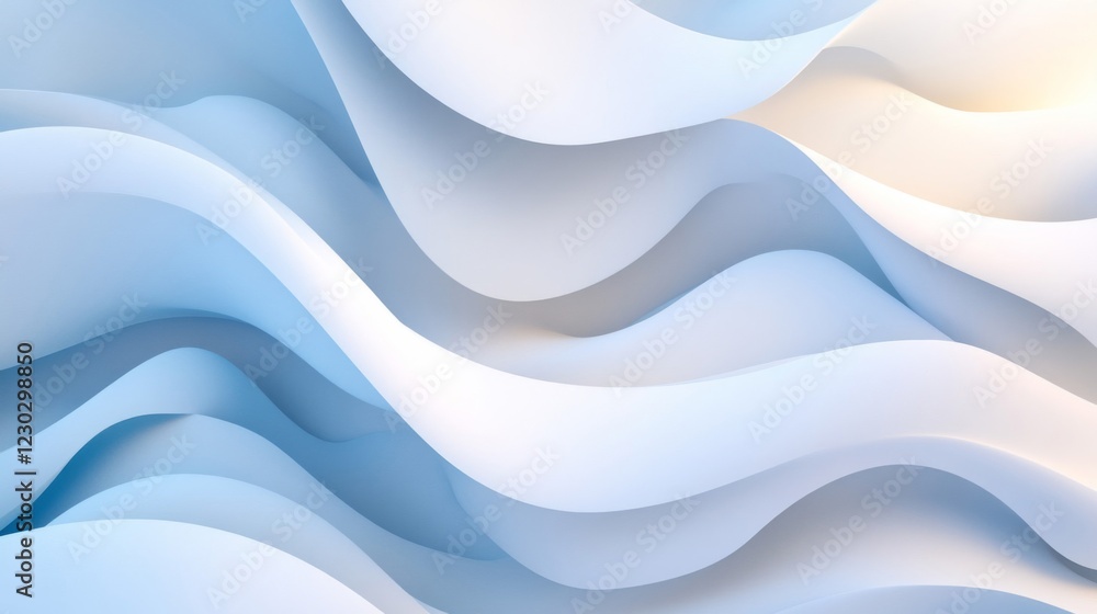 Fototapeta premium Abstract Blue and White Wavy Background