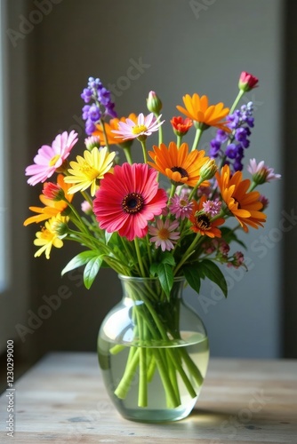 Wallpaper Mural Colorful wildflowers in a delicate glass vase, wildflowers, bouquet, decorative Torontodigital.ca