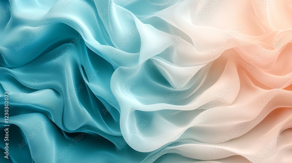 Soft Blue and Peach Fabric Drape Texture Soft Blue and Peach Fabric Drape Texture