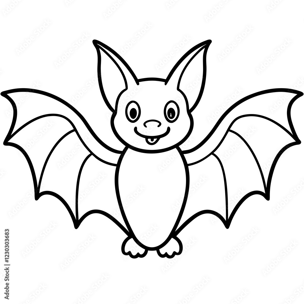Cute Black Vector Bat Line Art Black Vector Silhouette Cartoon Illustration Cute Black Vector Bat Line Art Black Vector Silhouette Cartoon Illustration