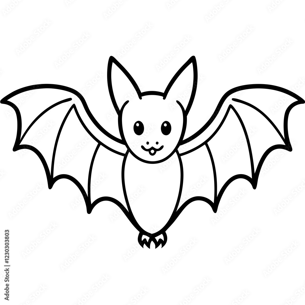 Cute Black Vector Bat Line Art Black Vector Silhouette Cartoon Illustration Cute Black Vector Bat Line Art Black Vector Silhouette Cartoon Illustration