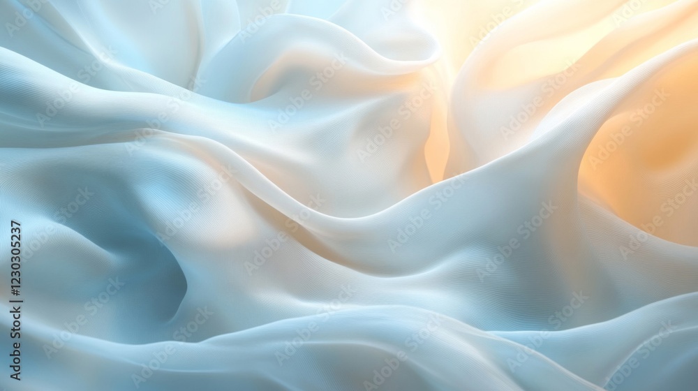 Soft Blue and White Fabric Drape with Subtle Texture Soft Blue and White Fabric Drape with Subtle Texture