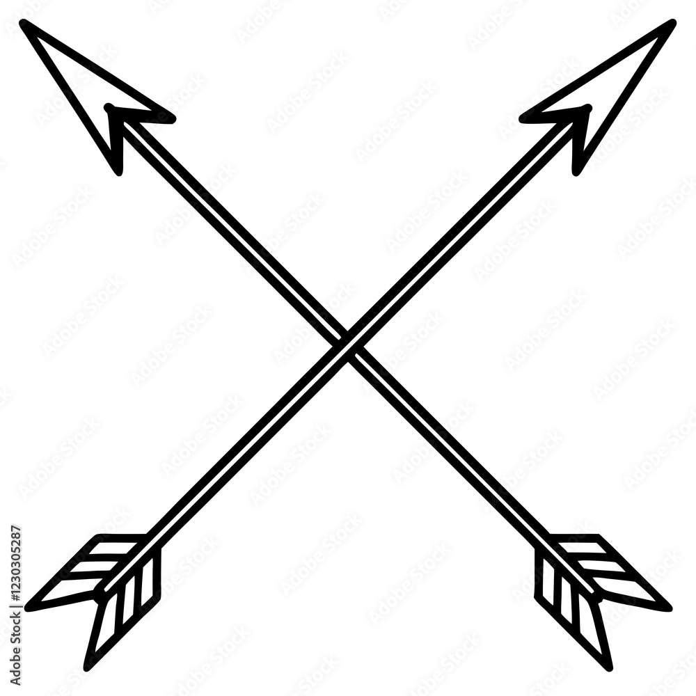 Decorative Crossed Arrows Icon Design Decorative Crossed Arrows Icon Design