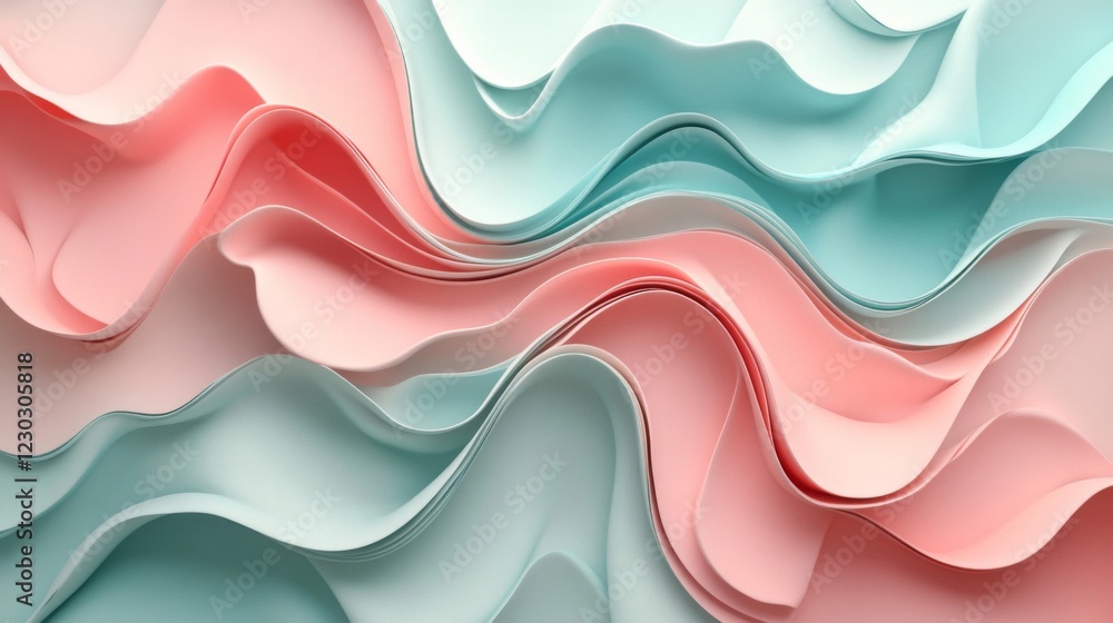 Fototapeta premium Abstract Pastel Paper Wave Texture Background