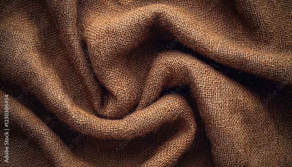 Brown burlap fabric texture showing folds and weave Brown burlap fabric texture showing folds and weave