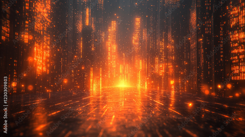 Digital data storage concept with glowing server and binary code minimalistic design bright tone modern technology with blurred background and empty caption space
Digital data storage concept with glowing server and binary code minimalistic design bright tone modern technology with blurred background and empty caption space