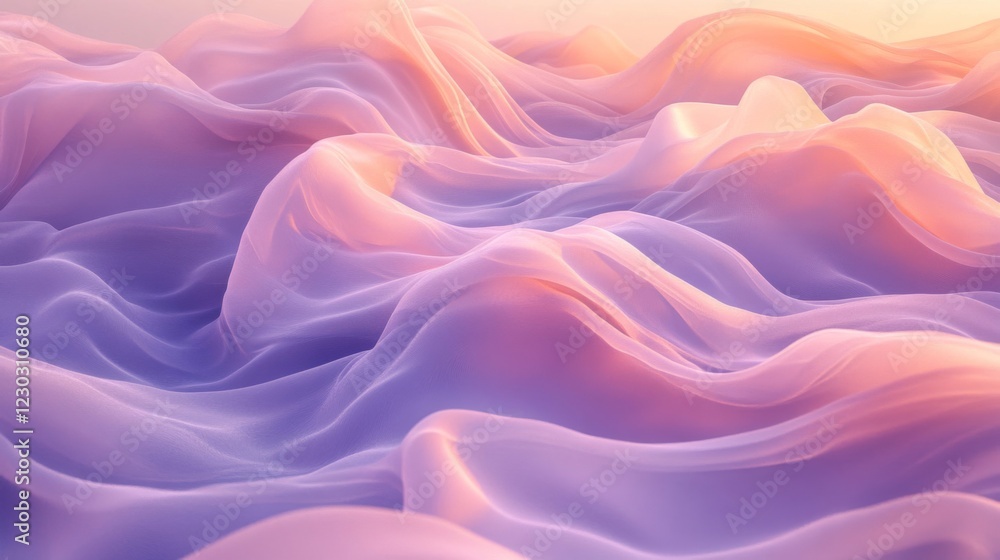 Fototapeta premium Abstract Pastel Fabric Waves, Soft and Flowing Texture