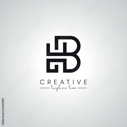 HB BH Letter Modern Artistic Logo Design. Initial Based Vector Template.