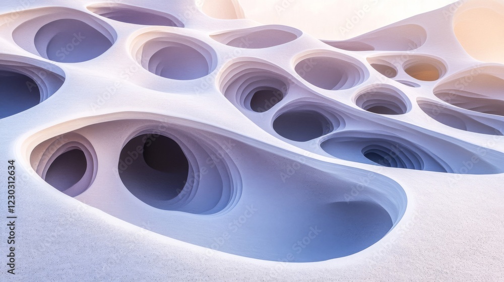 Abstract 3D Render of a Porous Organic Surface with Interconnected Cavities Abstract 3D Render of a Porous Organic Surface with Interconnected Cavities
