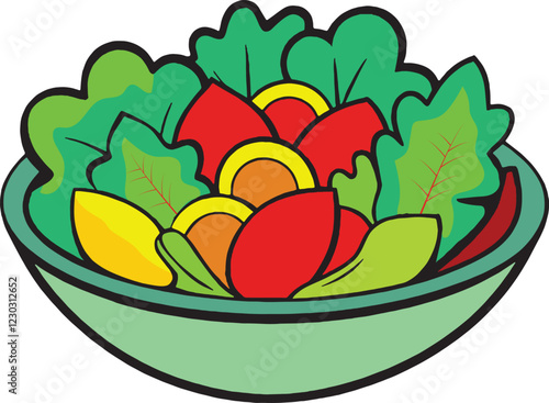 illustration of a bowl of fresh vegetables