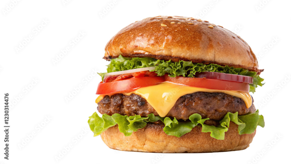Juicy burger isolated on white background Juicy burger isolated on white background