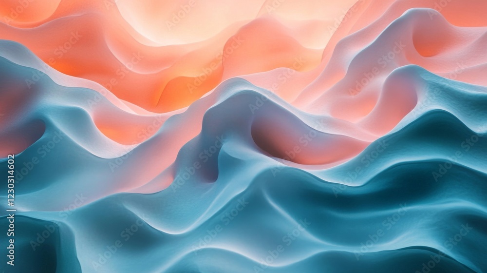 Obraz premium Abstract Blue and Orange Wave Background Texture