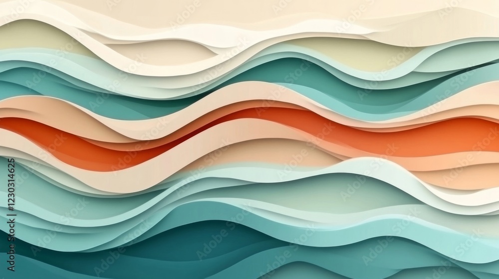 Fototapeta premium Abstract Layered Waves Background Texture