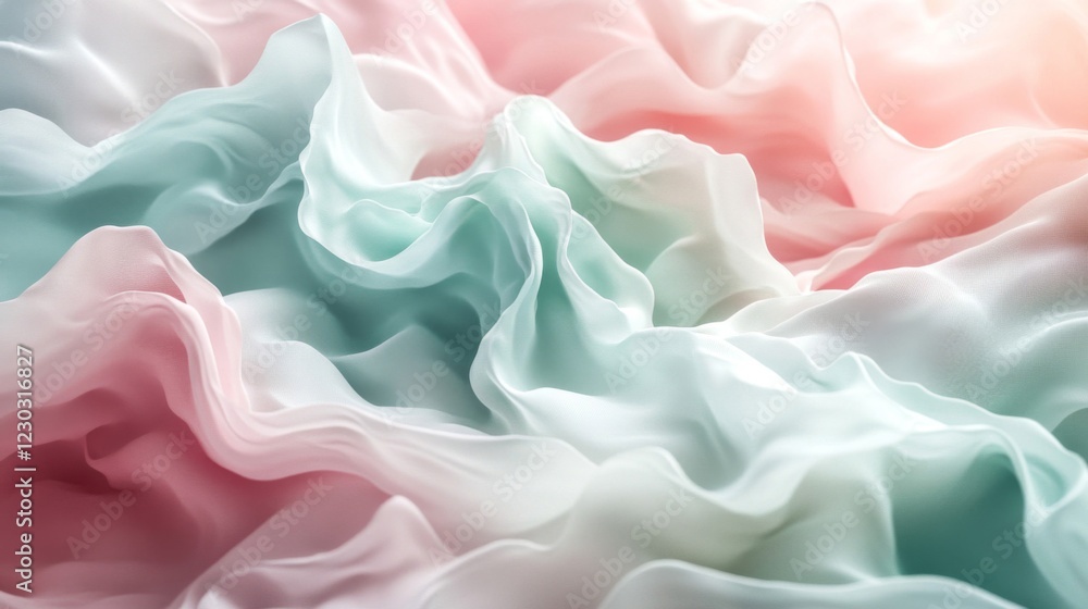 Soft Pastel Fabric Texture with Draped Waves Soft Pastel Fabric Texture with Draped Waves