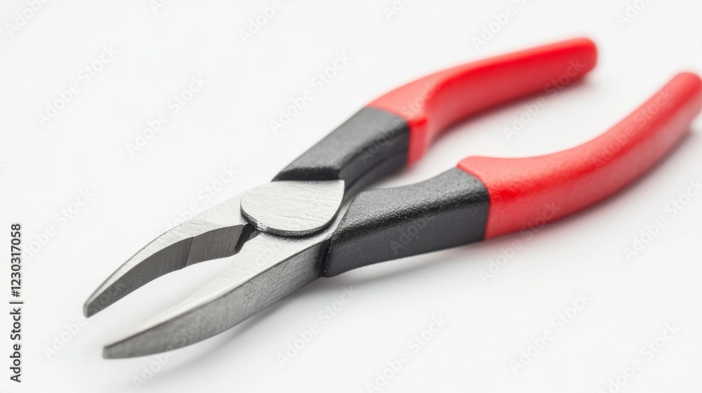 Close-up of High-Quality Pliers with Red and Black Handles Close-up of High-Quality Pliers with Red and Black Handles