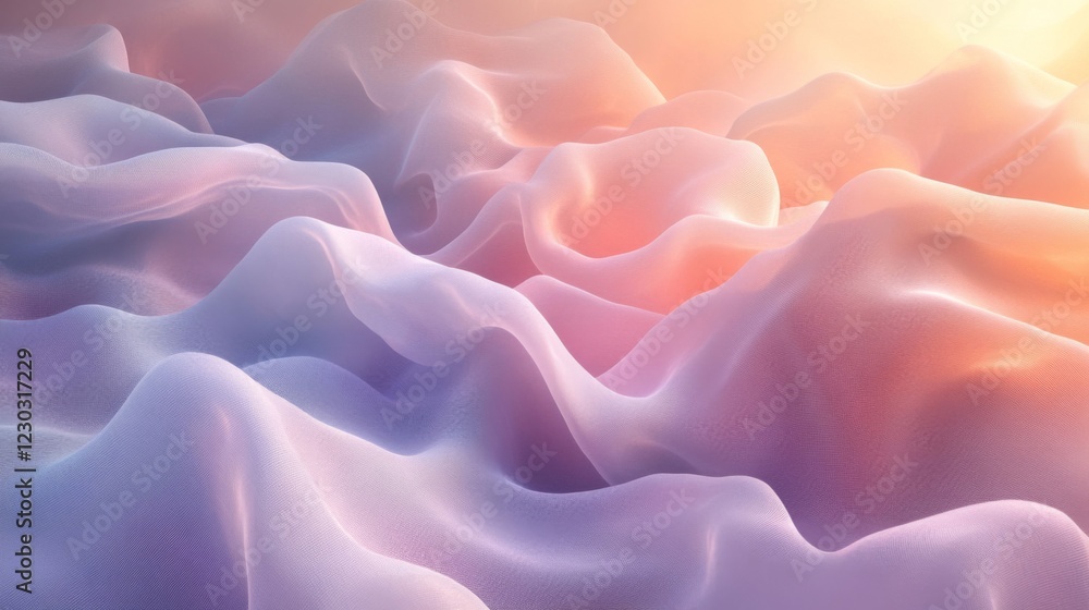 Obraz premium Dreamy Pastel Waves Abstract Background Texture