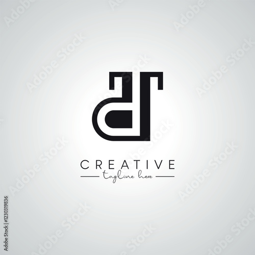 DT TD Letter Modern Alphabet Logo Design. Initial Based Vector Template.