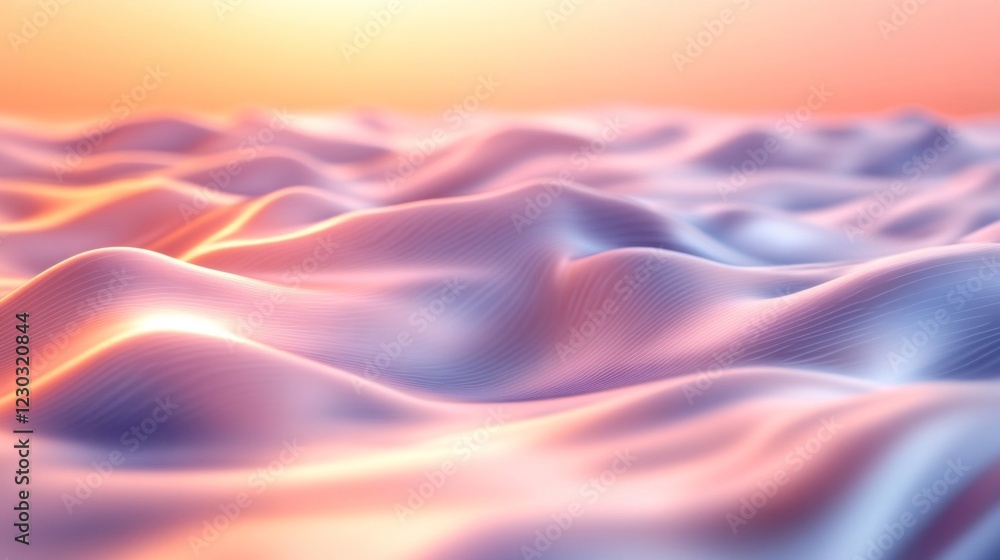 Obraz premium Abstract Wave Pattern with Glowing Light and Soft Color Gradient