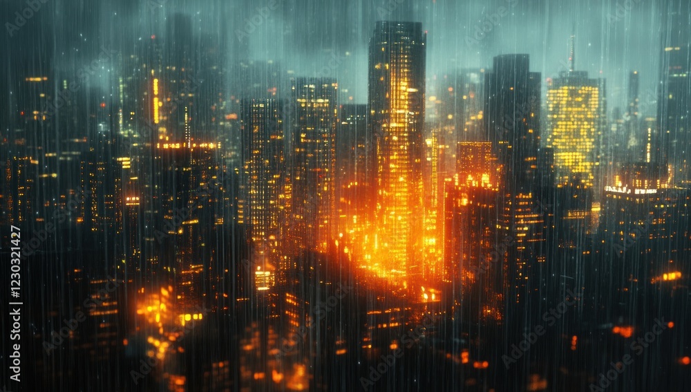 Rainy Metropolis: A Night in the City Rainy Metropolis: A Night in the City